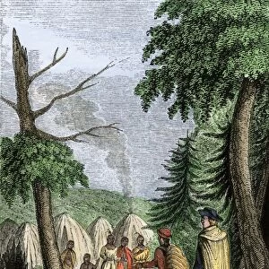 John Eliot bringing Christianity to Native Americans