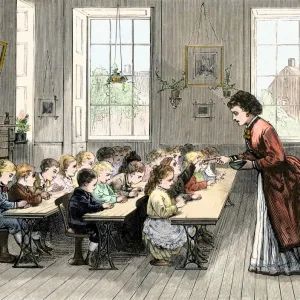 Kindergarten class in Boston, 1870s