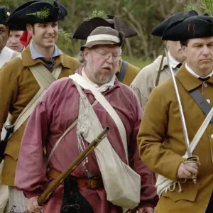 Lexington Minutemen reenactors march at Yorktown Battlefield Lexington Minutemen reenactors march at Yorktown Battlefield