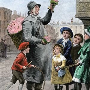 London flower vendor, 1800s