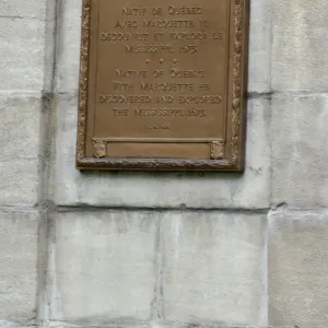 Louis Joliet memorial plaque in old Quebec