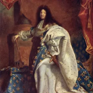 Louis XIV Print: Engraved Portrait of the French Monarch Louis XIV Print: Engraved Portrait of the French Monarch