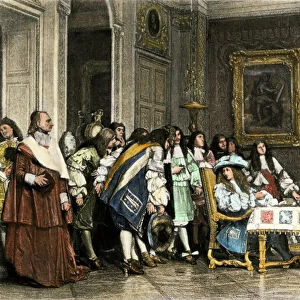 Louis XIV and Moliere having breakfast