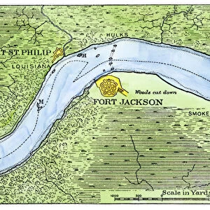 Lower Mississippi River defenses against Union ships, 1862
