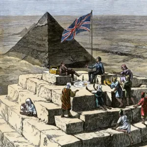 Luncheon atop the Pyramid of Gizeh, 1800s