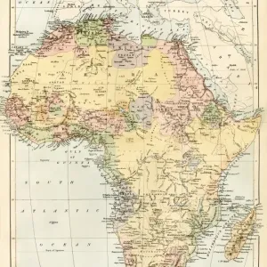 19th Century Color Lithograph Print of Africa