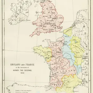 Map of England and France, 1154