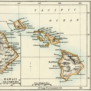 Map of Hawaii, 1870s