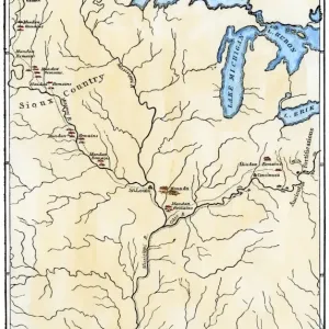 Map of Mandan migration Map of Mandan migration