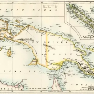Map of New Guinea and New Caledonia Map of New Guinea and New Caledonia