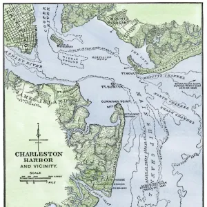 Map showing location of Fort Sumter, Civil War