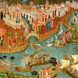 Marco Polo leaving Venice, 1300s