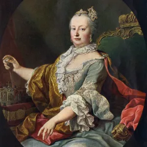 Maria Theresa Print - Color Halftone Reproduction of 18th-Century Painting Maria Theresa Print - Color Halftone Reproduction of 18th-Century Painting