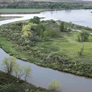 Marias River joining the Missouri River, Montana