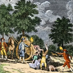 Mass grave for plague victims, Holywell Mount, England, 1665