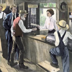 Meeting the new postmistress, early 1900s