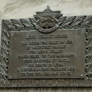 Print of Louis Jolliet Memorial Plaque in Old Quebec City