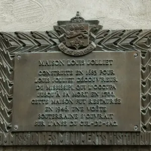 Memorial at Louis Joliets home in old Quebec