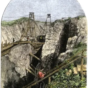 Michigan Iron Mine Print, circa 1880