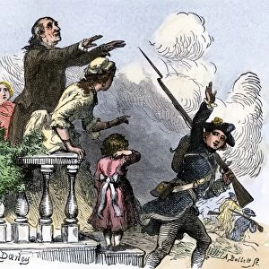 Minuteman leaving for battle, 1775