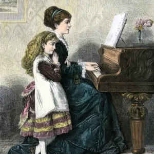 Mother and Daughter at the Piano Print Mother and Daughter at the Piano Print