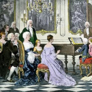 Mozart and his sister playing for Empress Maria Theresa