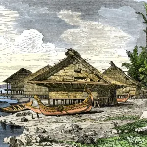 Native Village of Warus-Warus Print Native Village of Warus-Warus Print