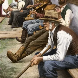 Neighborhood concert in a French-Canadian village, 1900