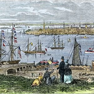 New York harbor, 1850s