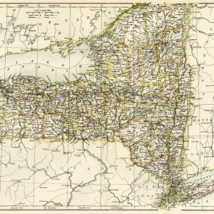 New York map, 1870s New York map, 1870s