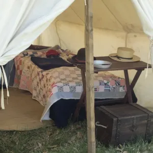 Officers tent at a Confederate encampment, Shiloh battlefield Officers tent at a Confederate encampment, Shiloh battlefield