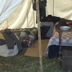 Officers tent at a Confederate encampment, Shiloh battlefield