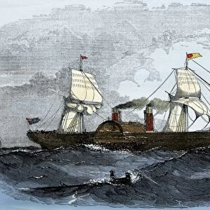 Paddlewheel steamship Arabia of the Cunard LIne