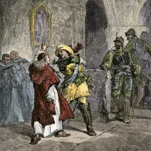 Peter striking a priest in a monastery Peter striking a priest in a monastery