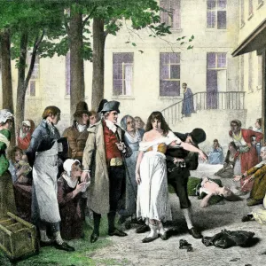 Pinel releasing mental patients from shackles in France, 1796