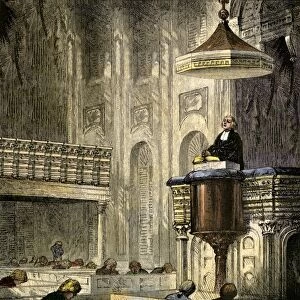 Pulpit in a Boston church, 1700s