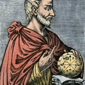 Pythagoras. Hand-colored engraving Pythagoras. Hand-colored engraving