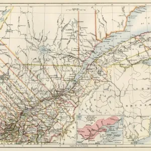 1870s Print of Quebec Province Map