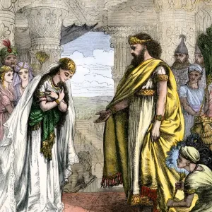 Queen of Sheba greeted by King Solomon Queen of Sheba greeted by King Solomon