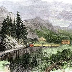 Railroad in Oregons Cascade Mountains, 1860s