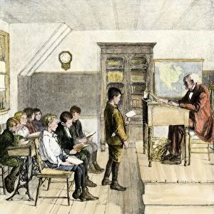 Reading lesson in a 19th-century classroom