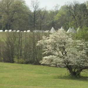 Reenactment of a Civil War army camp, Shiloh battlefield Reenactment of a Civil War army camp, Shiloh battlefield