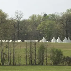 Reenactment of a Civil War army camp, Shiloh battlefield Reenactment of a Civil War army camp, Shiloh battlefield