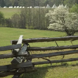 Reenactment of a Civil War army camp, Shiloh battlefield Reenactment of a Civil War army camp, Shiloh battlefield