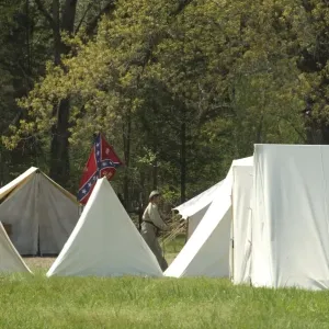 Reenactment of a Confederate encampment, Shiloh battlefield Reenactment of a Confederate encampment, Shiloh battlefield