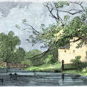 Riverfront in San Antonio, Texas, 1800s