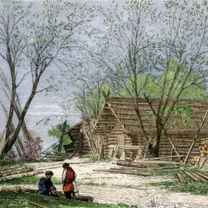Russian village on the banks of the Volga Russian village on the banks of the Volga