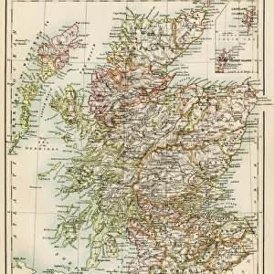 Scotland map, 1870s
