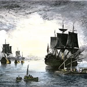 Ships entering the Mississippi River from the Gulf of Mexico, 1700s