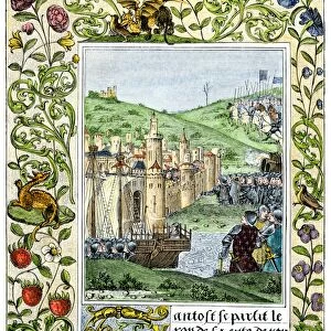 Siege of a French town in the 100 Years War